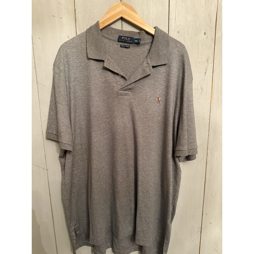 Polo Ralph Lauren Polo Shirt Mens Sz-XXL‎ Pima Soft Touch Heather Gray Golf - Picture 2 of 8